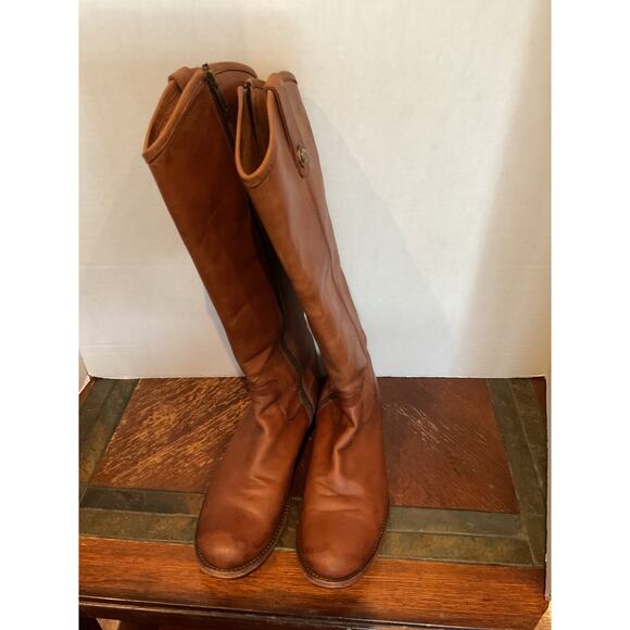 Frye - Melissa - Riding/Moto Boots - Cognac Tan -8B - Picture 6 of 13